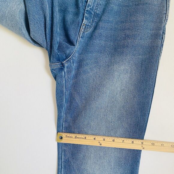 La Vie Rebecca Taylor Flare Jeans 29 Tall Blue Distressed Ultra High Rise Retro - Picture 8 of 12